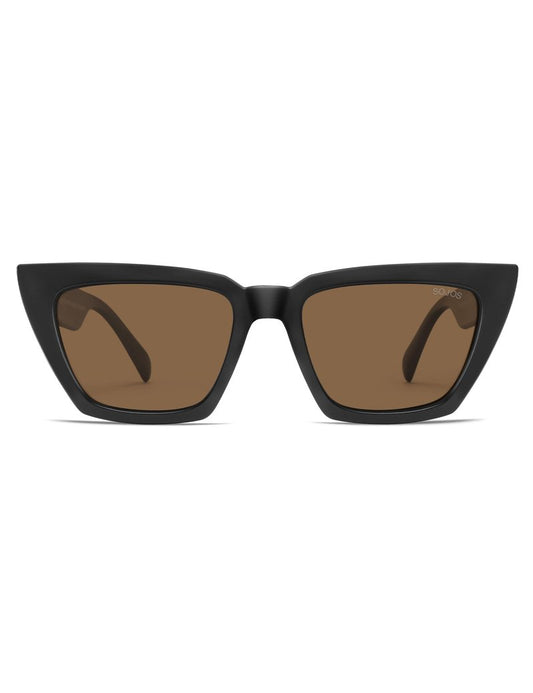SOJOS Cat-Eye Sunglasses Recycled Fishing Net Frame Eco-Friendly UV400 Polarized Lenses,Atlantic Ocean,Brown