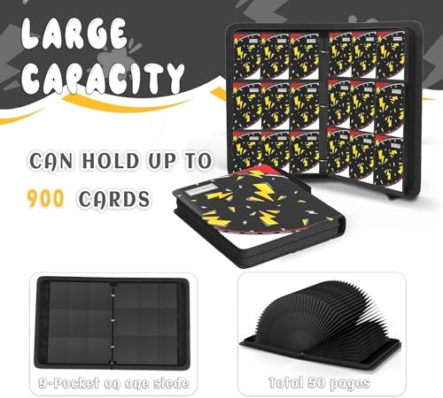 9-Pocket Trading Card Binder with 50 Removable Sleeves - Black