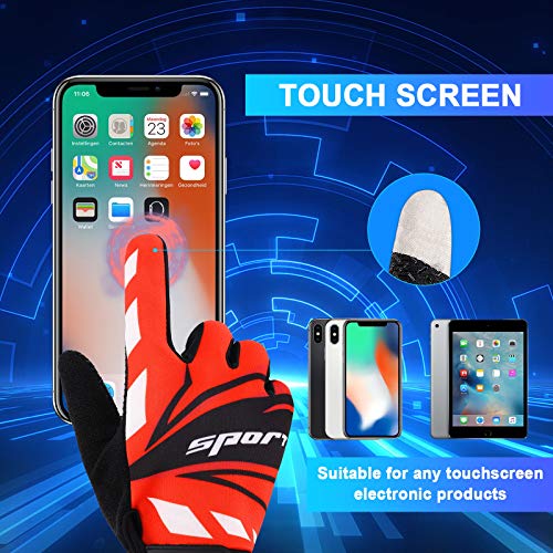 Touch Screen Cycling Gloves for Kids - Breathable Red