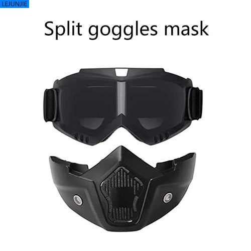 MICH Airsoft Helmet and Detachable Full Face Airsoft Mask Goggles with NVG Mount and Side Rail for Paintball-Hunting and Outdoor Activities