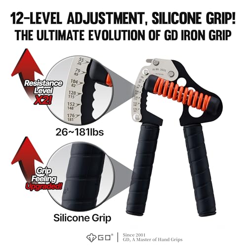Adjustable Grip Strength Trainer - 26-181 lbs - Silicone Grip