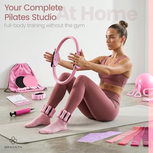19-Piece Pilates Kit for Home Workouts - Full Body Exercise Set