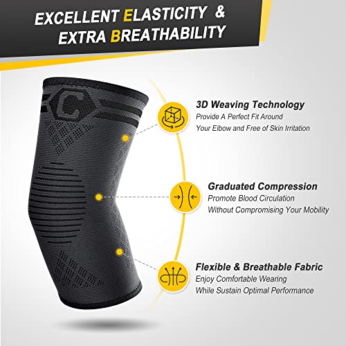 Elbow Brace Compression Sleeve - 2 Pack for Pain Relief