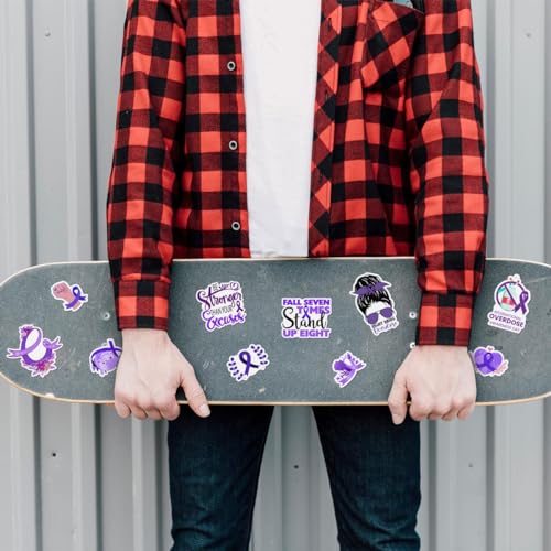 50 Pack Pcs Overdose Awareness Ribbon Stickers for Water Bottles Waterproof Vinyl Laptop Motivational Inspirational Quotes Sticker Packs Bulk Adults Teens Aesthetic Small Decals