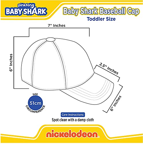 Pinkfong Baby Shark Toddler Baseball Cap 2-4T Gray Adjustable Hat