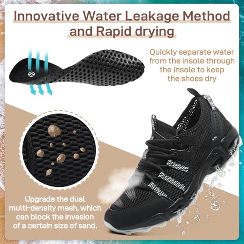 Ziitop Women's Water Shoes Black - Quick Dry Lightweight Non-Slip Hiking & Beach Sneakers