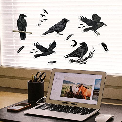 WIRESTER Decal Vinyl Wall Stickers Decoration for Home Office Living Room Wall Bathroom, Ravens Crows