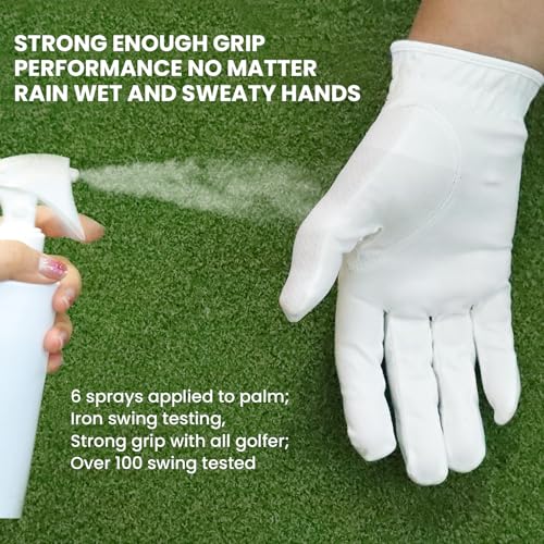 Golf Gloves for Men - 6 Pack, Left Hand, White, Large - All Weather Grip
