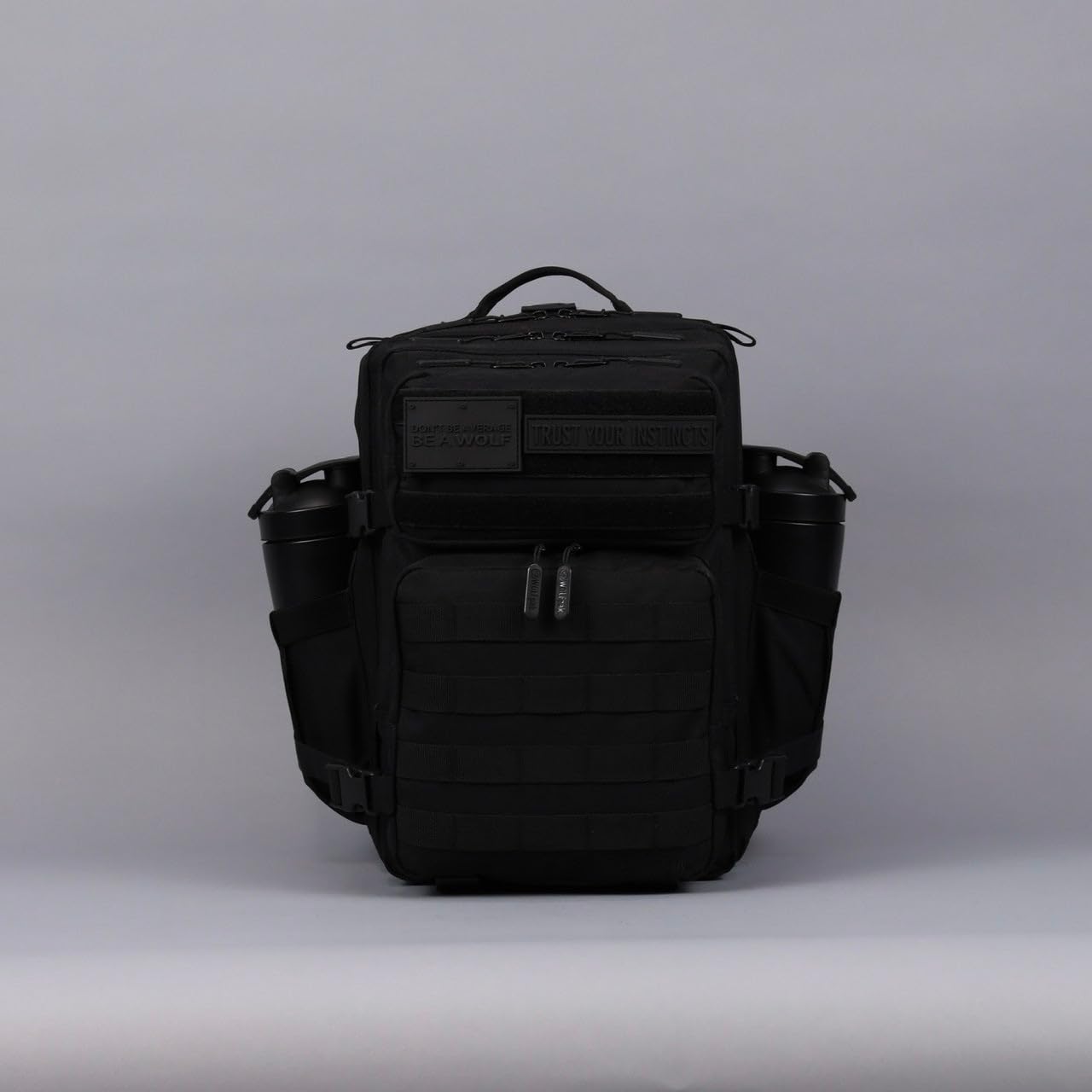 WOLFpak 25L Tactical Gym Backpack (Nightshade Edition) Durable 1000D Waterproof Oxford Material with MOLLE Webbing, Laptop Pocket & Dual Cup Holders