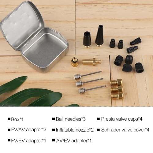 19-Piece Bicycle Valve Adapter Set for Presta & Schrader
