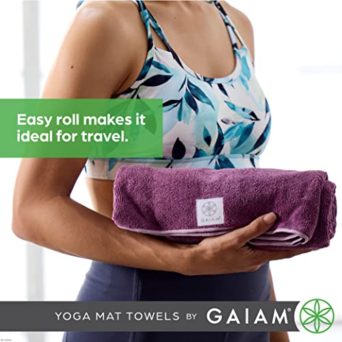 Non-Slip Microfiber Yoga Mat Towel - Heron Lilac, 68"x24"