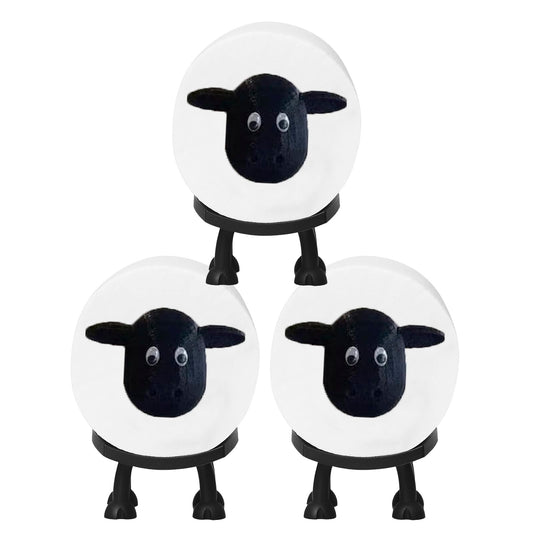Sheep Toilet Roll Holder: Tissue Paper Roll Storage Stand - 3D Printed Black Sheep Loo Roll Holder - Toilet Paper Holder Bathroom Set for Bathroom Shelf Housewarming Gift Bathroom Decor (3 Pcs)