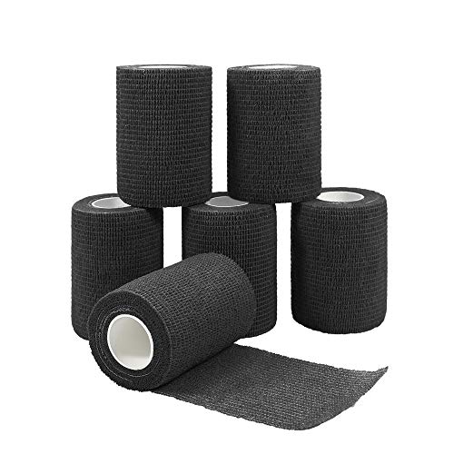 Self-Adhesive Elastic Bandage Wrap - 6PCS 3in x 14.7ft Black