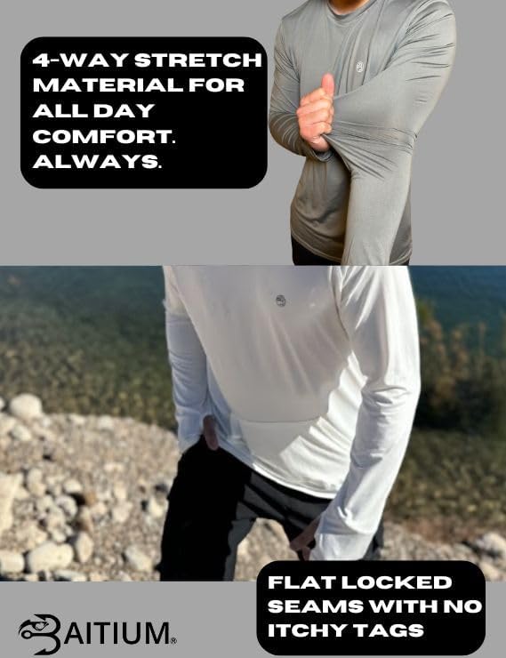 Skiennix Men's Dry-Fit UPF 50+ Sun Shirt - Hooded Long Sleeve Fishing Shirt for Ultimate SPF Protection