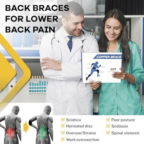 JIUFENTIAN Copper Nylon Back Brace X-Large for Sciatica & Lower Back Pain Relief