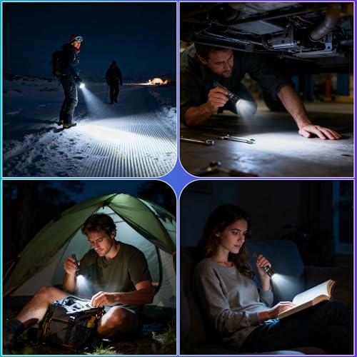 Ruboliy 4Pack Rechargeable LED Flashlights – High Lumens, LCD Power Display, 5 Modes, Type-C, Tactical Handheld