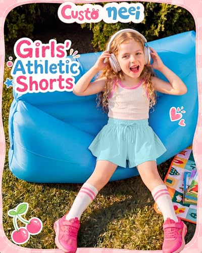 Girls Athletic Shorts - 2 Pack Butterfly Design, Sizes 5-14