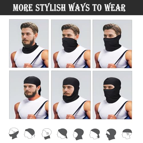 6 Pack Full Face Ski Mask Balaclava - Black for Men & Women
