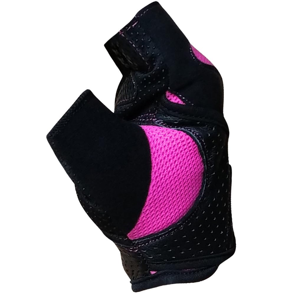 Meister Women's Fit Grip Weight Lifting Gloves w/Washable Amara Leather - Pink - Medium