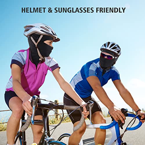 DAFIFO Ice Silk Summer Balaclava Face Mask for Men Women UV Sun Protection Black - One Size