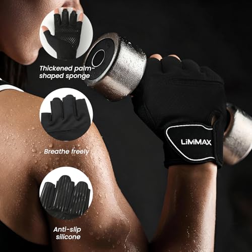 Breathable Half Finger Workout Gloves - Non-Slip Padded Palm, Pink - X-Large