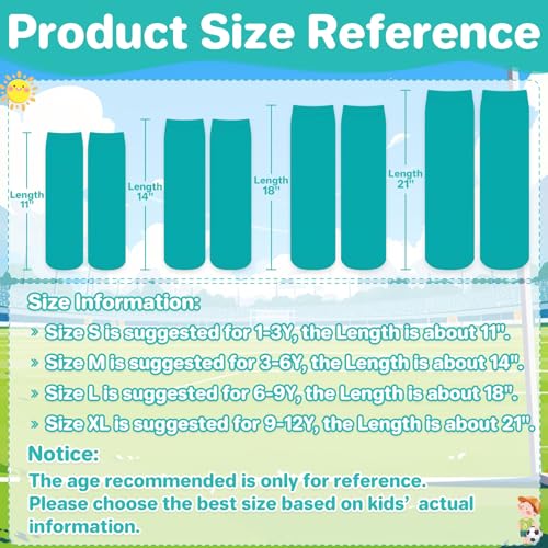 Youth Soccer Socks - Durable Sports Socks for Kids 6-9 Years, Pure Teal