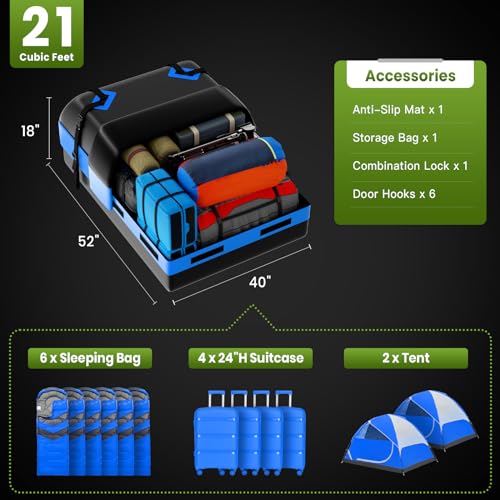 21 Cu Ft Waterproof Rooftop Cargo Bag - Blue
