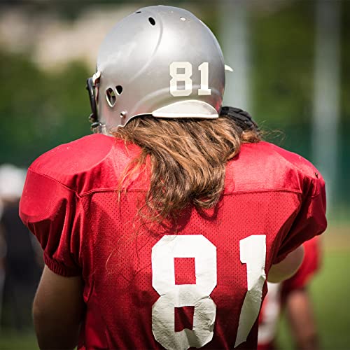 White 102 Pcs Sports Helmet Number Stickers 1.25 Inch for Helmets