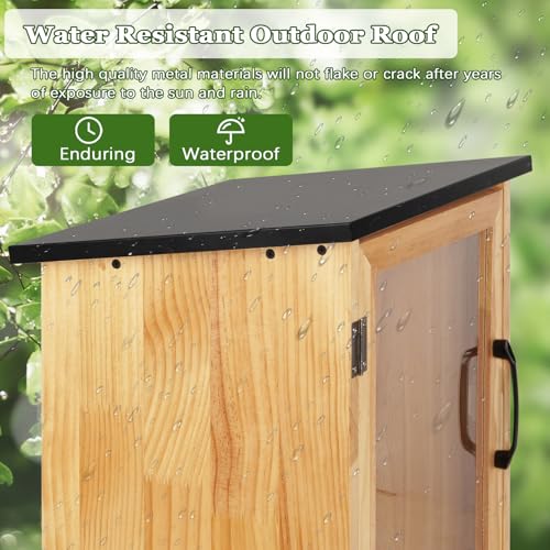 Outdoor Library Outdoor Book Box Storage Small Wooden Cabinet Little Literature Box for Neighborhoods Community and Schools Sharing Books, Flyers, Newspapers, Food and Art (A)