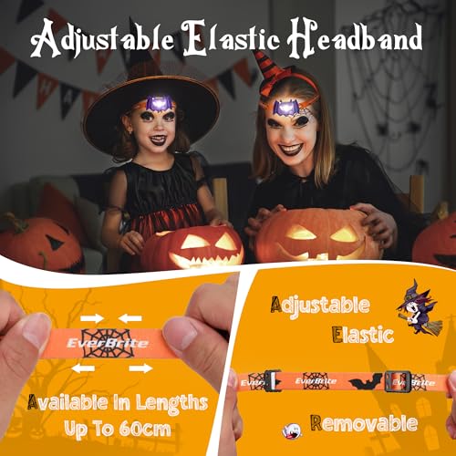 EverBrite 2-Pack Bat Shaped Headlamps for Kids - Halloween Vampire Light with 3 Modes