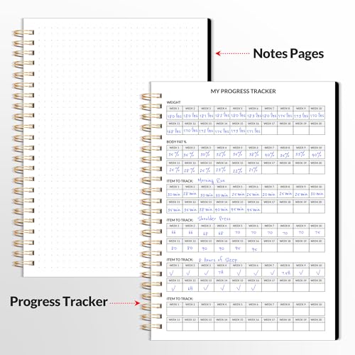 Fitness Journal Workout Planner for Progress Tracking - A5 Black