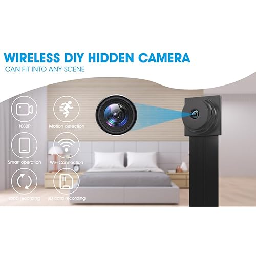 Wireless DIY Hidden Camera Portable 1080P HD WiFi Remote Real-Time Mini Spy Camera Nanny Cam Security Camera for Indoor Security