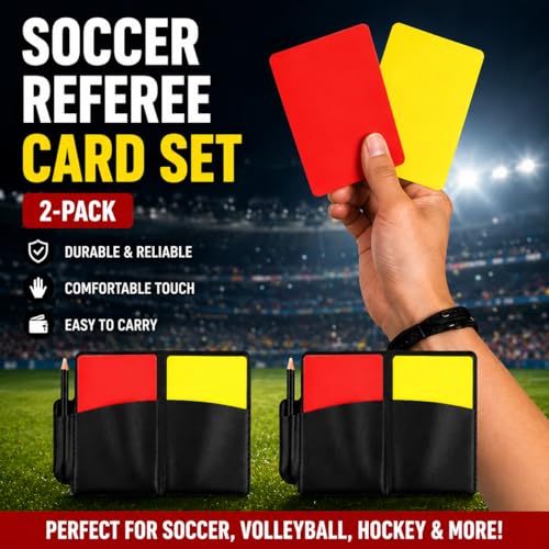 Soccer Referee Card Set - 2 Pack Red & Yellow with Wallet