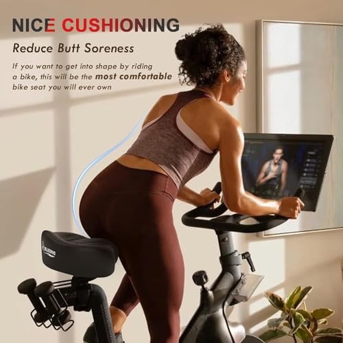 Noseless Oversized Bike Seat - Wide Cushion for Electric Bike - Black