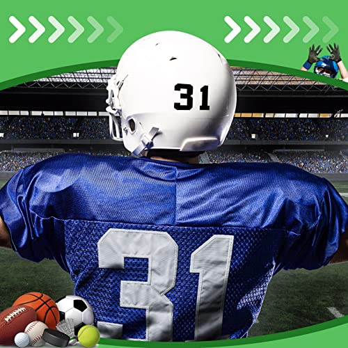 Sports Helmet Numbers Stickers - 102 Pcs Vinyl Decals - Black