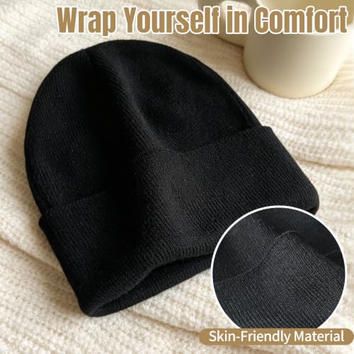 Warm Knitted Beanie for Men & Women - Dark Gray Classic One Size