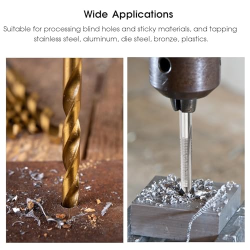 8-40 UNStraight Flute Thread Tap and 3.5mm Twist Drill Bit Set, Metric Titanium Plated 6542 High Speed Steel Machine Screw Thread Tap Threading Drilling Tool