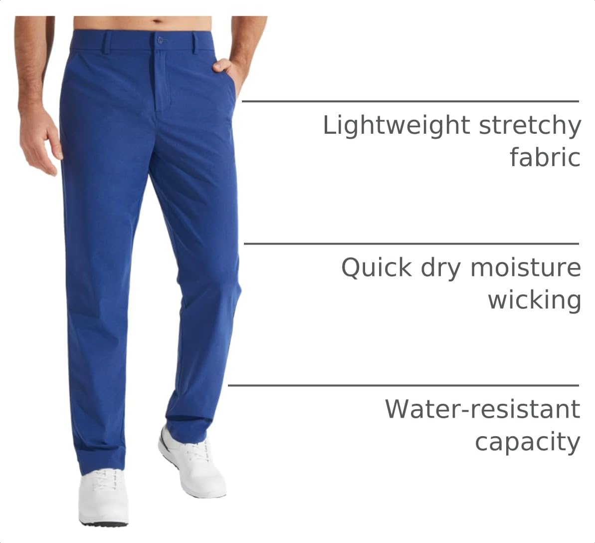 Libin Mens Dress Pants 32" Golf Work Clothing Royal Blue 34W x 32L