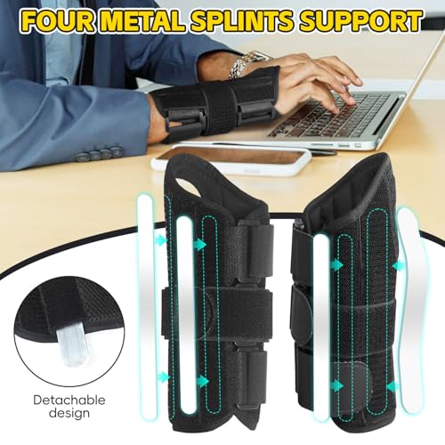 Wrist Brace for Carpal Tunnel - Adjustable Left Hand Support, Black