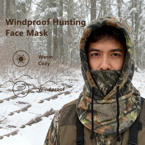 Camo Hunting Face Mask - Windproof Balaclava for Cold Weather