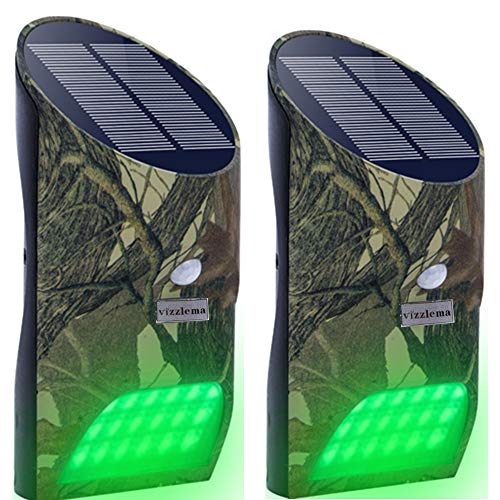 Vizzlema Solar Green Feeder Light with Motion Sensor for Night Hunting
