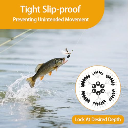 900 PCS Rubber Bobber Stops - 6 in 1 Fishing Float Stop Kit