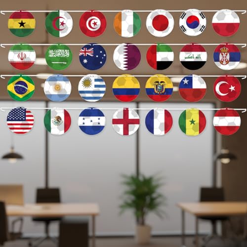 50-Piece International World Flag Bunting Banner for Party Decorations