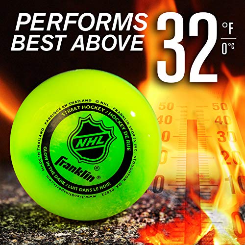 Street Hockey Ball - Official Size Low Bounce Glow in the Dark