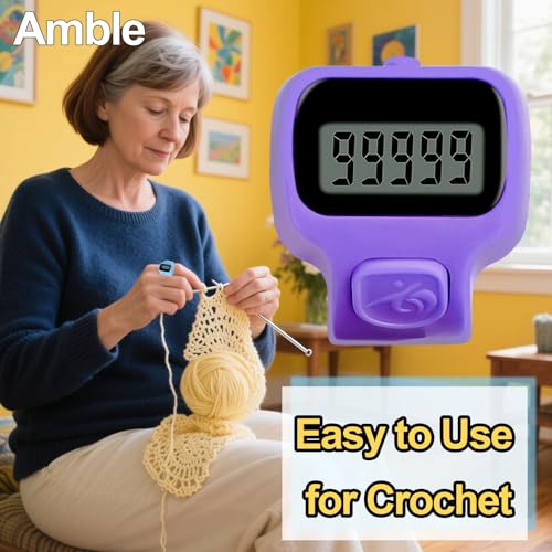 Amble Clicker Counter, Tally 6 Pack Electronic Finger for Knitting,