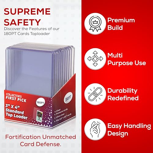 180PT Premium Top Loaders - 10 Pack Ultra Clear Card Protectors