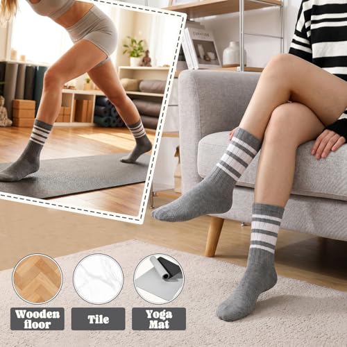 Striped Casual Athletic Socks for Women - 6 Pcs Set