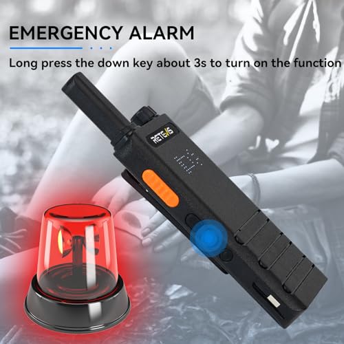 Retevis B3H Compact Walkie Talkies with Shatterproof Hidden Display, 2 Pack, FCC Certified, Ultra-Light, Long Battery Life