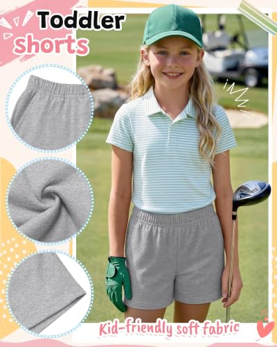 Girls' Athletic Shorts 3-Pack - 9-10 Years, White/Gray/Black