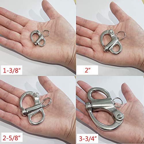 1-3/8" Fixed Bail Snap Shackle - 316 Stainless Steel